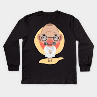 gandhi icon Kids Long Sleeve T-Shirt